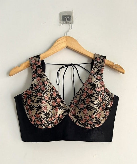 Floral Strap Tie-Back Mini Dress Blouse