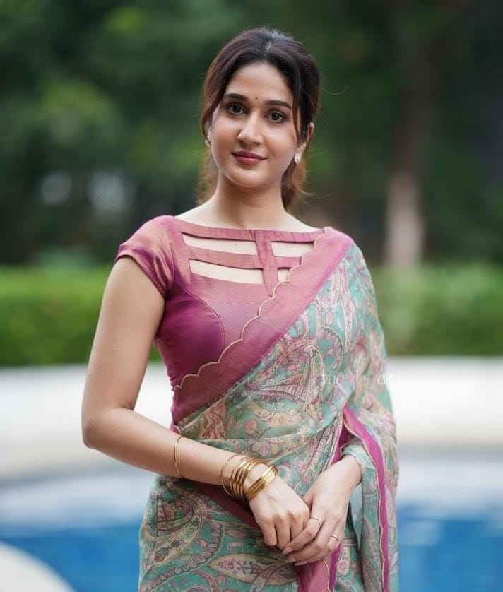 Elegant Mauve Designer Blouse with Cutwork Neckline